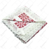 Fata de masa artizanat din bumbac 75&times;75 CM Alb/Rosu