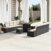 VidaXL Set de canapele pentru grădină cu pernă 11 pcs Negru, Crem