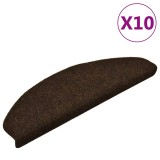 VidaXL Covorașe autoadezive scări, 10 buc, maro, 65x21x4 cm, punch