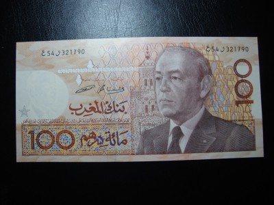 MAROC 100 DIRHAMI 1987 UNC foto