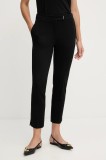 BOSS pantaloni culoarea negru, fason tigareta, high waist, 50541994