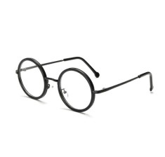 Ochelari rama neagra 3mm rotunzi lentila transparenta gen unisex model retro