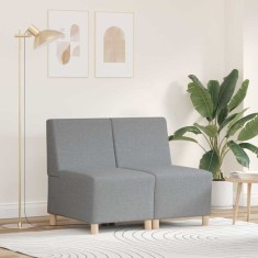 vidaXL Unitate Sofa Modulară Fără Brațe 2 pcs Gri deschis 3399748