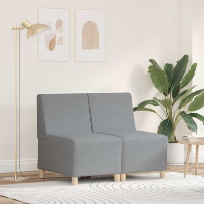 Unitate Sofa Modulară Fără Brațe 2 pcs Gri deschis foto