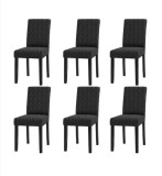 Cumpara ieftin Set 6 Huse de Scaun, model Jacquard, Gri Inchis -Elastice, Elegante, Durabile