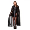 Capa Halloween Dama, Neagra cu Gluga si Glitter, 110cm, Poliester, One Size