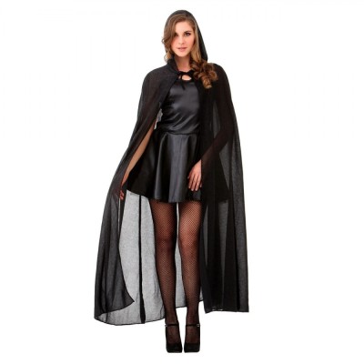 Capa Halloween, Glugă cu Glitter, Negru, One Size foto