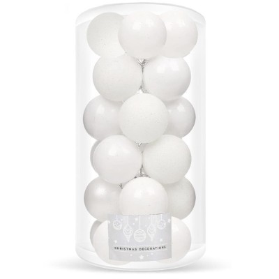 Set globuri de Craciun, 20 bucati, 3 modele, 4cm, alb Household NewTrend foto