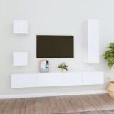 vidaXL Set dulap TV, 5 piese, alb, lemn prelucrat