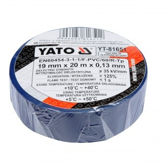 Banda izolatoare Yato YT-81651, albastra, 19mmx0.13mm, lungime 20 m foto