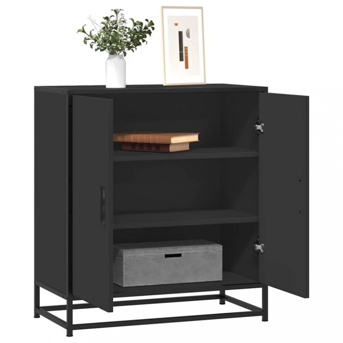 Gossi dulap, negru, 68x35x76 cm, lemn prelucrat si metal