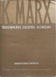 Insemnari despre Romani. Manuscris Inedit K. Marx, 1964, Editura Academiei Romane, Istorie, Coperta Cartonata