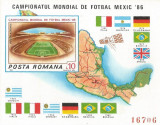 |Romania, LP 1158/1986, Turneul final al C.M. de Fotbal, Mexic, col. ned., MNH, Nestampilat