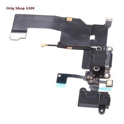 Banda Flex iPhone 5S Conector Incarcare / Audio Negru Original Swap foto