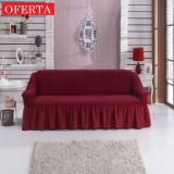 Husa elastica creponata, cu volan, canapea 3 locuri