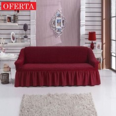 Husa elastica creponata, cu volan, canapea 3 locuri