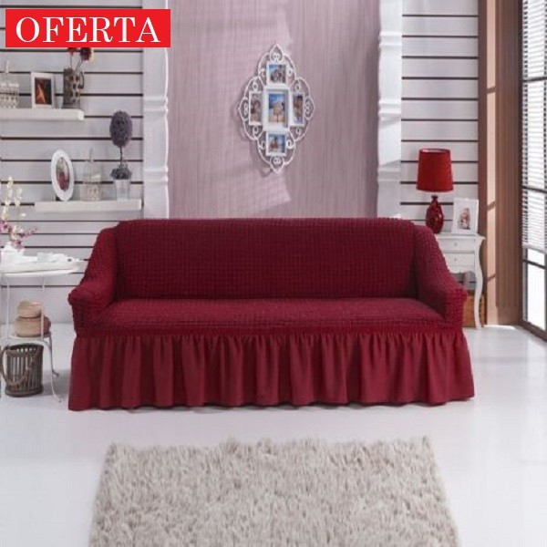 Husa elastica creponata, cu volan, canapea 3 locuri