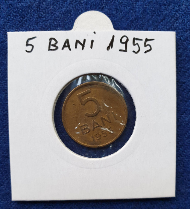 Moneda Republica Populara Romana 5 Bani 1955 - stare buna - patina