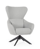 Cumpara ieftin Fotoliu otel negru textil gri Hailey 75x80x110 cm