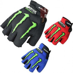 Manusi Monster Moto Scuter Atv ( fara degete - M - L ) - albastru foto