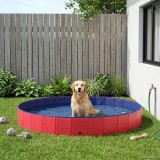 vidaXL Piscină pentru c&acirc;ini Roșu &Oslash;300 x 38 cm PVC gros 42028263