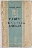 PAGINI DE CRITICA LITERARA , MARGINALIA ESEURI de VLADIMIR STREINU , 1938 , cotor lipit cu scoci
