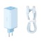 Incarcator 2x USB, 2x Type-C, 100W + Cablu Type-C, 100W, 20V, 5A, 1m - Baseus GaN6 Pro (P10162705312-00) - Blue