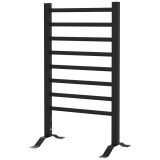 HOMCOM Uscător Electric de Prosoape, Cuier &Icirc;ncălzit cu 8 Bare și Temporizator de 2 sau 4 Ore, 53x35x90 cm, Negru | Aosom Romania