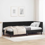vidaXL Cadru de pat colțar Altele cu headboard Negru 90 x 200 cm