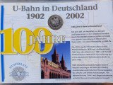 GERMANIA - FDC + MONEDA PROOF - 10 EURO 2002 D, ANIV. 100 ANI METROUL GERMAN, Europa, Argint