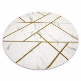 Exclusiv EMERALD covor 1012 cerc - glamour, stilat, marmură, geometric cremă / aur, cerc 160 cm