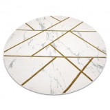 Exclusiv EMERALD covor 1012 cerc - glamour, stilat, marmură, geometric cremă / aur, cerc 200 cm