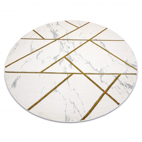 Exclusiv EMERALD covor 1012 cerc - glamour, stilat, marmură, geometric cremă / aur, cerc 120 cm