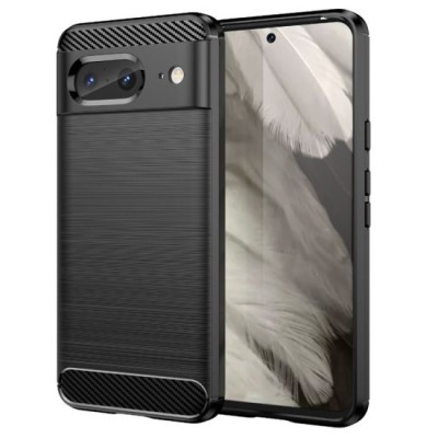 Husa pentru Google Pixel 8 - Techsuit Carbon Silicone - Black foto