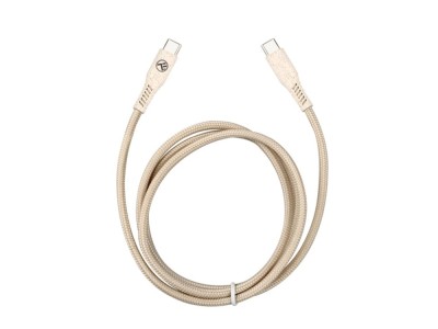 Cablu Tellur Green Type-C to Type-C, 3A, PD60W, 1m, nailon, crem foto