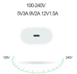 Incarcator Fast Charge 20W si Cablu de Date Fast Charge 1M USB-C Lightning, Compatibil cu Apple iPhone 14 / 14