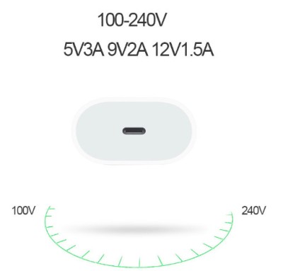 Incarcator Fast Charge 20W si Cablu de Date Fast Charge 1M USB-C Lightning, Compatibil cu Apple iPhone 14 / 14 foto