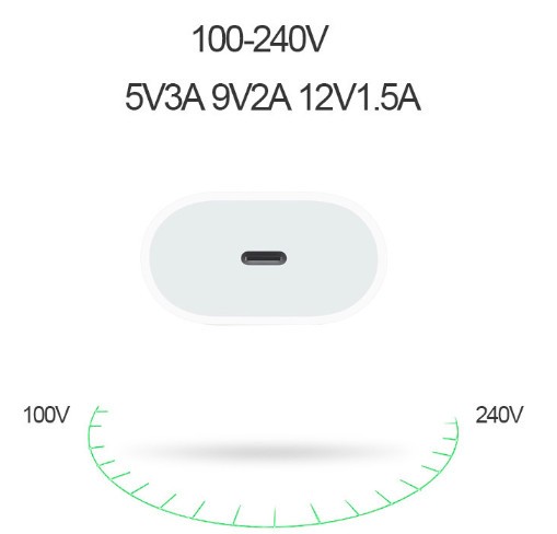 Incarcator Fast Charge 20W si Cablu de Date Fast Charge 1M USB-C Lightning, Compatibil cu Apple iPhone 14 / 14