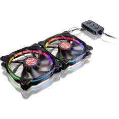 Ventilator pentru carcasa RAIJINTEK AURA 12 RGB LED Fan cu Controller 120mm 2 Pack foto