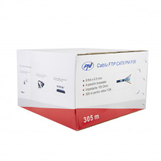 Cablu FTP CAT6 PNI F06 cu 4 perechi pentru internet 1 Gigabit si sisteme de supraveghere Rola 305m