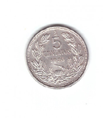 Moneda Chile 5 centavos 1920, stare buna, curata foto