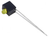 LED 3mm Galben Difuz, 1 Diode, 20mA