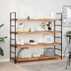 VidaXL Rafturi suspendate 2 buc. 120x40x4cm lemn masiv acacia netratat