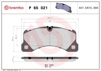 BREMBO P 65 021 PRIME LINE set placute frana disc foto