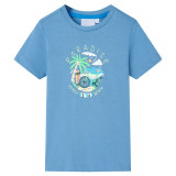 Tricou pentru copii, albastru mediu, 116 GartenMobel Dekor, vidaXL