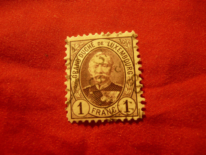 Timbru Luxemburg 1891 Rege Grosherzog Adolf , val.1fr.stampilat