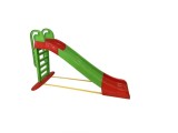 Tobogan Copii MyKids 243 cm, Verde/Rosu, Exterior/Interior, +3 Ani, Plastic Rezistent UV, Lungime 2.4m