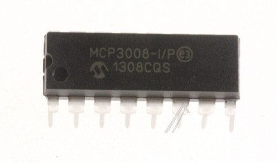 CI 10BIT ADC, 2,7V, 8CH, SPI, 16DIP MCP3008-I/P MICROCHIP foto