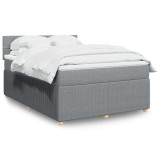 Cumpara ieftin Pat continental, gri deschis, 140x200 cm, material textil