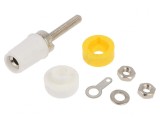 Soclu Banană 4mm 15A Albă Panou, CLIFF
